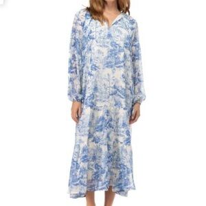 Blue and White Women's Dress